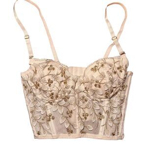 Unbranded Women's White and Gold Corset
